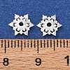 S925 Sterling Silver Cubic Zirconia Bead Caps STER-A047-06S-3