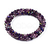 Glass Beaded Crochet Stretch Bracelet BJEW-T016-09B-1