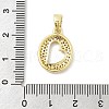 Brass Micro Pave Cubic Zirconia Pendants ZIRC-C012-01G-15-3