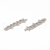 Brass Micro Pave Clear Cubic Zirconia Connector Charms KK-E068-VB074-3