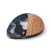 Pearlized Resin & Walnut Wood Pendants WOOD-C016-01I-4