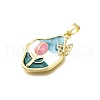 Brass Micro Pave Cubic Zirconia Pendants KK-K400-21B-G-2