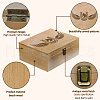 Rectangle Wooden Memory Keepsake Boxes with Lids CON-WH0101-027-3