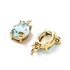 Oval Brass Micro Pave Cubic Zirconia Pendants KK-L237-020G-06-3
