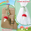 Handmade DIY Wool Crochet Mushroom and Leaf Pendant Decorations AJEW-WH0314-465-4