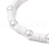 Flat Round Handmade Polymer Clay Heishi Beads Stretch Bracelets BJEW-JB11782-5