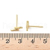 Lightning Bolt Brass Micro Pave Clear Cubic Zirconin Stud Earrings EJEW-D318-07G-5