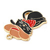 Light Gold Plated Alloy Enamel Pendants ENAM-L041-01D-3
