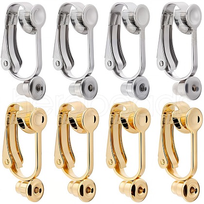 SUNNYCLUE 20Pcs 2 Styles 304 Stainless Steel Clip-on Earring Converters Findings STAS-SC0006-83-1
