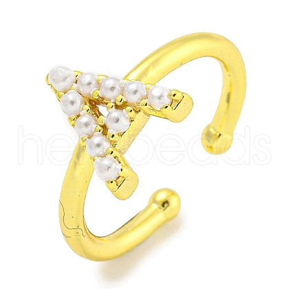 Rack Plating Brass Open Cuff Rings for Women RJEW-F162-01G-A-1