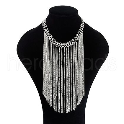 Fashionable Alloy Multi-strand Tassel Bib Necklaces for Women FS-WG403CE-02-1