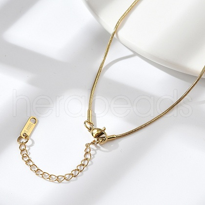 Ion Plating(IP) 304 Stainless Steel Round Snake Chain Necklace for Men Women NJEW-K245-016C-1