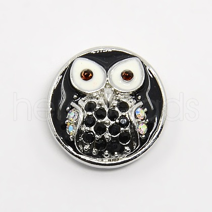 Nickel Free & Lead Free Zinc Alloy Rhinestone Enamel Jewelry Snap Buttons SNAP-G001-08A-FF-1