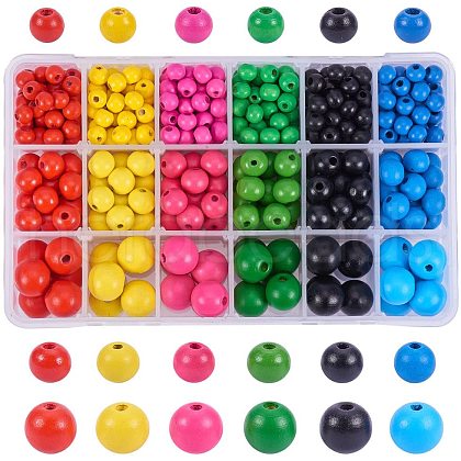Dyed Wood Beads WOOD-PH0008-03-1