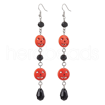 Glass Dangle Earrings EJEW-JE05970-1