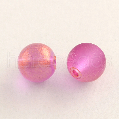 Spray Painted Glass Round Bead Strands DGLA-Q015-4mm-25-1