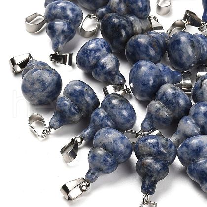 Natural Blue Spot Jasper Pendants G-B127-03P-03-1