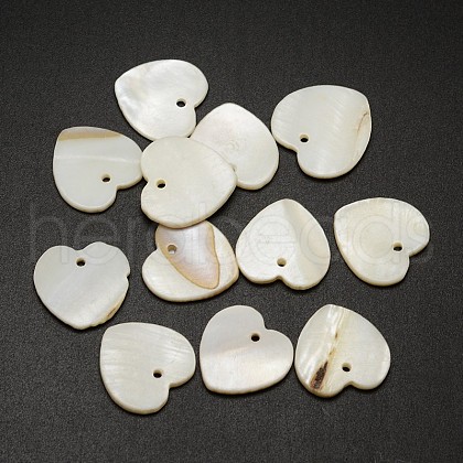 Shell Heart Pendants SHEL-P003-18A-1