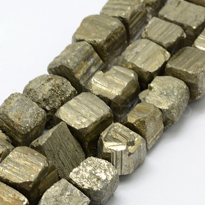 Natural Pyrite Beads Strands G-P322-20-1