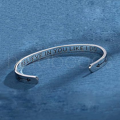 304 Stainless Steel Cuff Bangles for Mne Women WGB0DE3-02-1