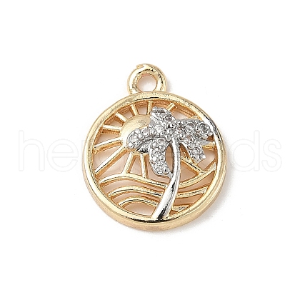 Brass Micro Pave Cubic Zirconia Pendants KK-C104-01G-1