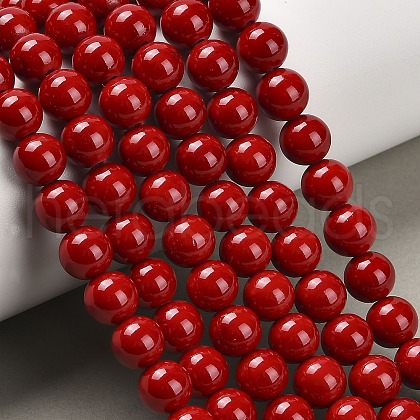 Synthetic Mashan Jade Round Beads Strands G-D263-8mm-XS31-01-1