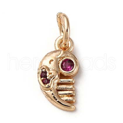 Brass Micro Pave Cubic Zirconia Pendants KK-D378-26G-1