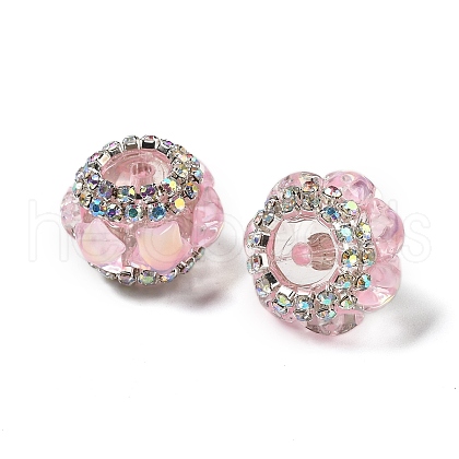 Resin Rhinestone Rondelle Beads OACR-S048-02F-1