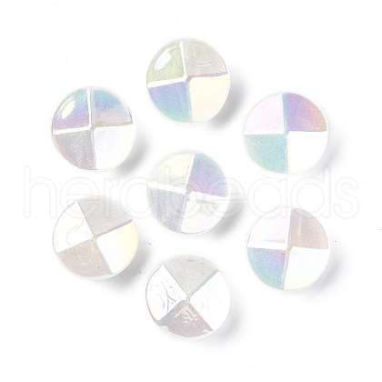 UV Plating Luminous Transparent Acrylic Beads OACR-P010-05D-1