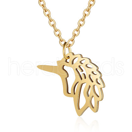 201 Stainless Steel Pendant Necklaces NJEW-T009-JN129-45-2-1