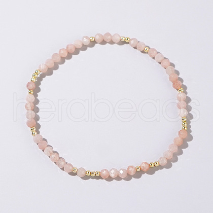 Natural Pink Opal Round Beads Stretch Bead Bracelets for Women CQ7665-7-1