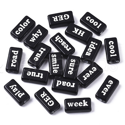 Opaque Acrylic Spray Painted Beads X-MACR-N008-23B-1