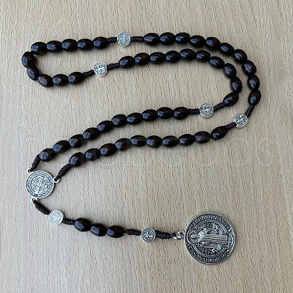 Wood Rosary Bead Necklaces FS-WG6BD27-03-1