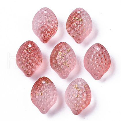 Transparent Spray Painted Glass Charms GLAA-R215-02-B02-1