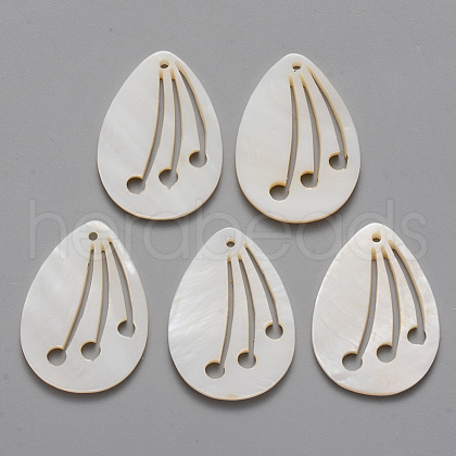 Natural Freshwater Shell Pendants SHEL-R021-03-1