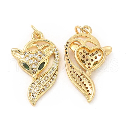 Brass Micro Pave Cubic Zirconia Pendants KK-H441-10G-1