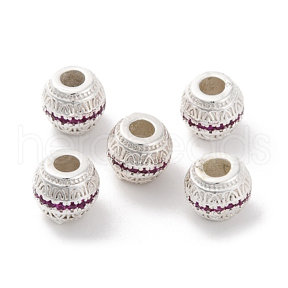 Brass Micro Pave Cubic Zirconia Beads KK-C071-07S-02-1