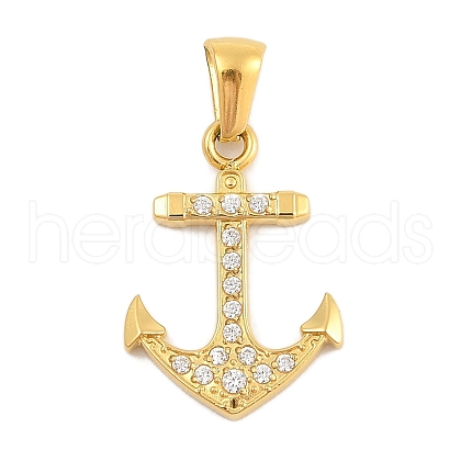 Ion Plating(IP) 304 Stainless Steel Micro Pave Cubic Zirconia Pendants STAS-D112-03G-07-1