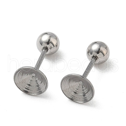 304 Stainless Steel Stud Earring Findings STAS-U056-04C-P-1