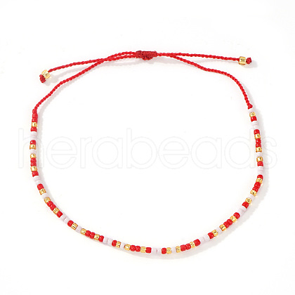 Bohemian Style Glass Seed Round Beads Braided Bead Bracelets RZ1684-8-1