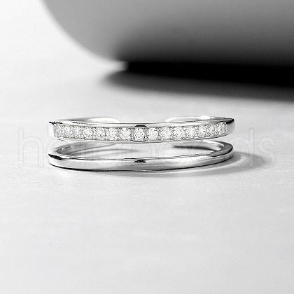 S925 Sterling Silver Double Layer Rings CM3157-1