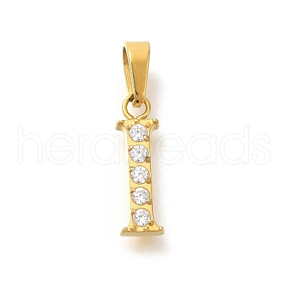 Ion Plating(IP) 304 Stainless Steel Micro Pave Cubic Zirconia Pendants STAS-H228-02G-01-1