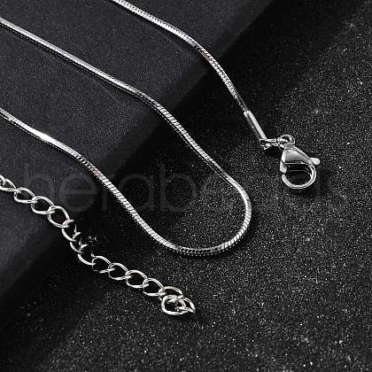 1.2MM 304 Stainless Steel Snake Chain Necklaces for Women Men STAS-V011-04B-P-1