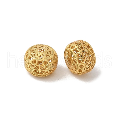 Matte Gold Color 925 Sterling Silver Beads STER-R014-10G-1