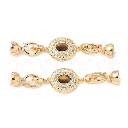 Brass Micro Pave Clear Cubic Zirconia Fold Over Clasps KK-U059-39G-1