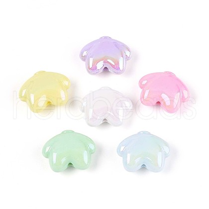 UV Plating Opaque Acrylic Beads OACR-T028-49-1