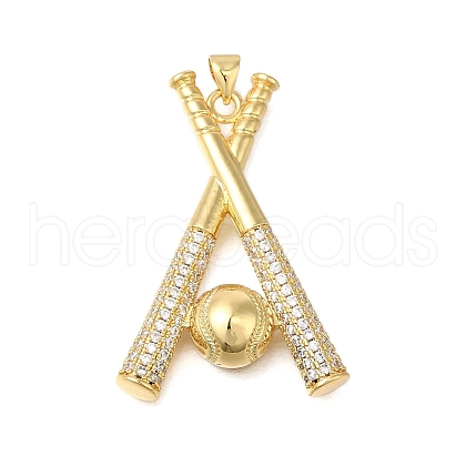 Rack Plating Brass Micro Pave Cubic Zirconia Pendants ZIRC-F142-32C-G-1