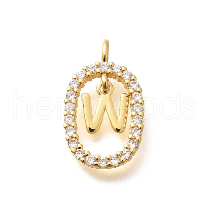 Brass Micro Pave Cubic Zirconia Pendants ZIRC-P123-01G-W01-1