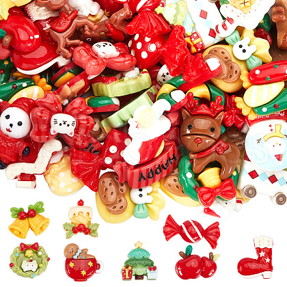 SOFPLATE Christmas Opaque Resin Decoden Cabochons RESI-SP0001-03-1