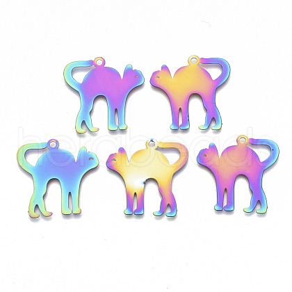Ion Plating(IP) 201 Stainless Steel Pendants STAS-R114-022-1